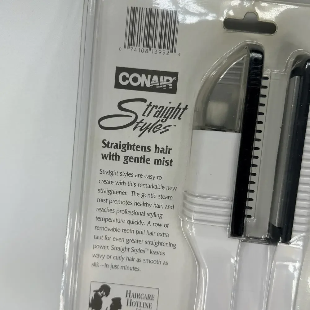 Vintage CONAIR Straight Styles Steam Hair Straightening Iron SS6CS 1997 NEW